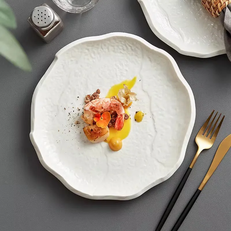 مطعم لحفلات الزفاف أواني خزف ستيكين أبيض بوفيه - Steak Wedding Restaurantine White Porcelain