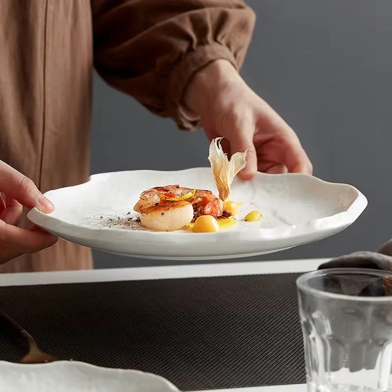 مطعم لحفلات الزفاف أواني خزف ستيكين أبيض بوفيه - Steak Wedding Restaurantine White Porcelain