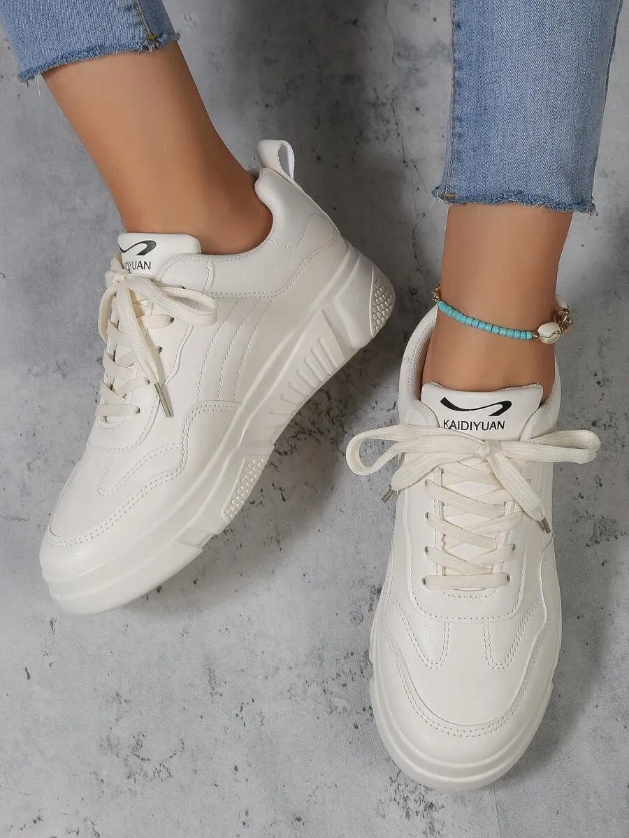 10642 1t-010 Zapatillas deportivas de mujeres con cordón estilo británico