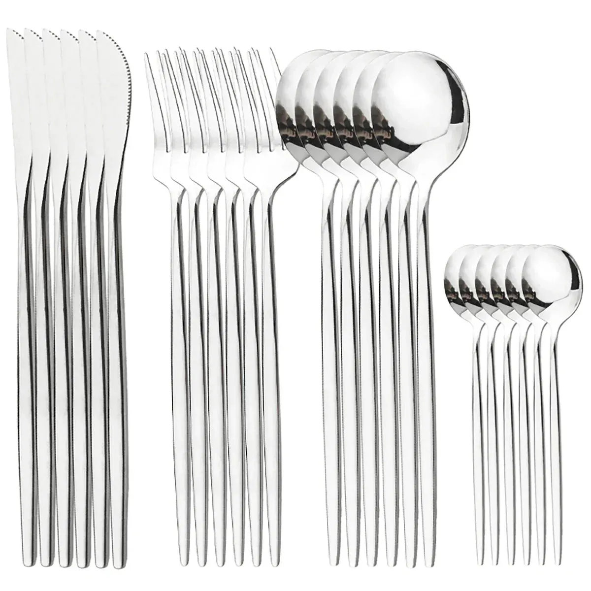 24 Piece Gold Flatware Set Stainless Steel Cutlery Gift Box Mirror Polished Western Food Steak Knife Spoon Elegant