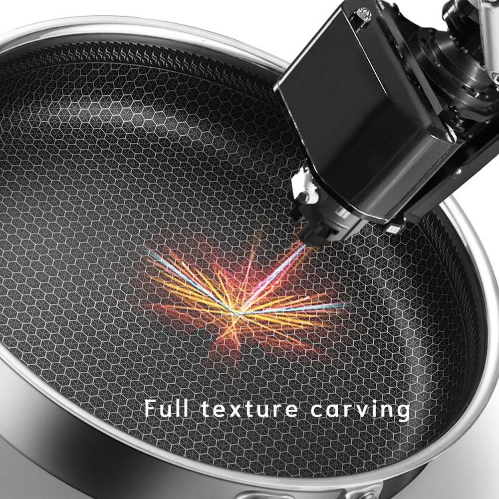 304 Stainless Steel Frying Pan | Non-Stick Cooking Frypan | 28cm Honeycomb Double Sided (without lid)