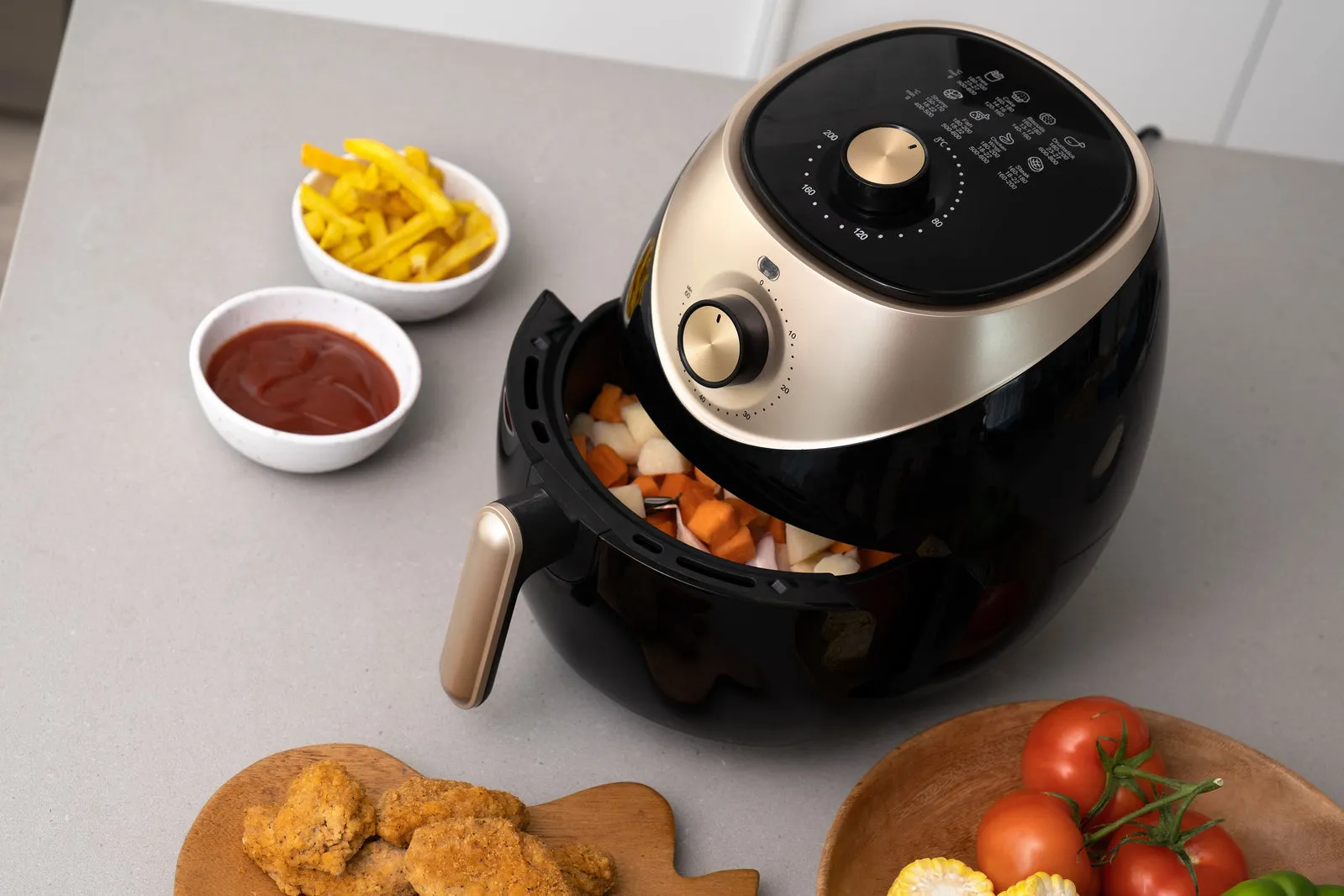 3.5L Air Fryer Cooking Oven | Black/Gold | With Timer | Efficient & Stylish