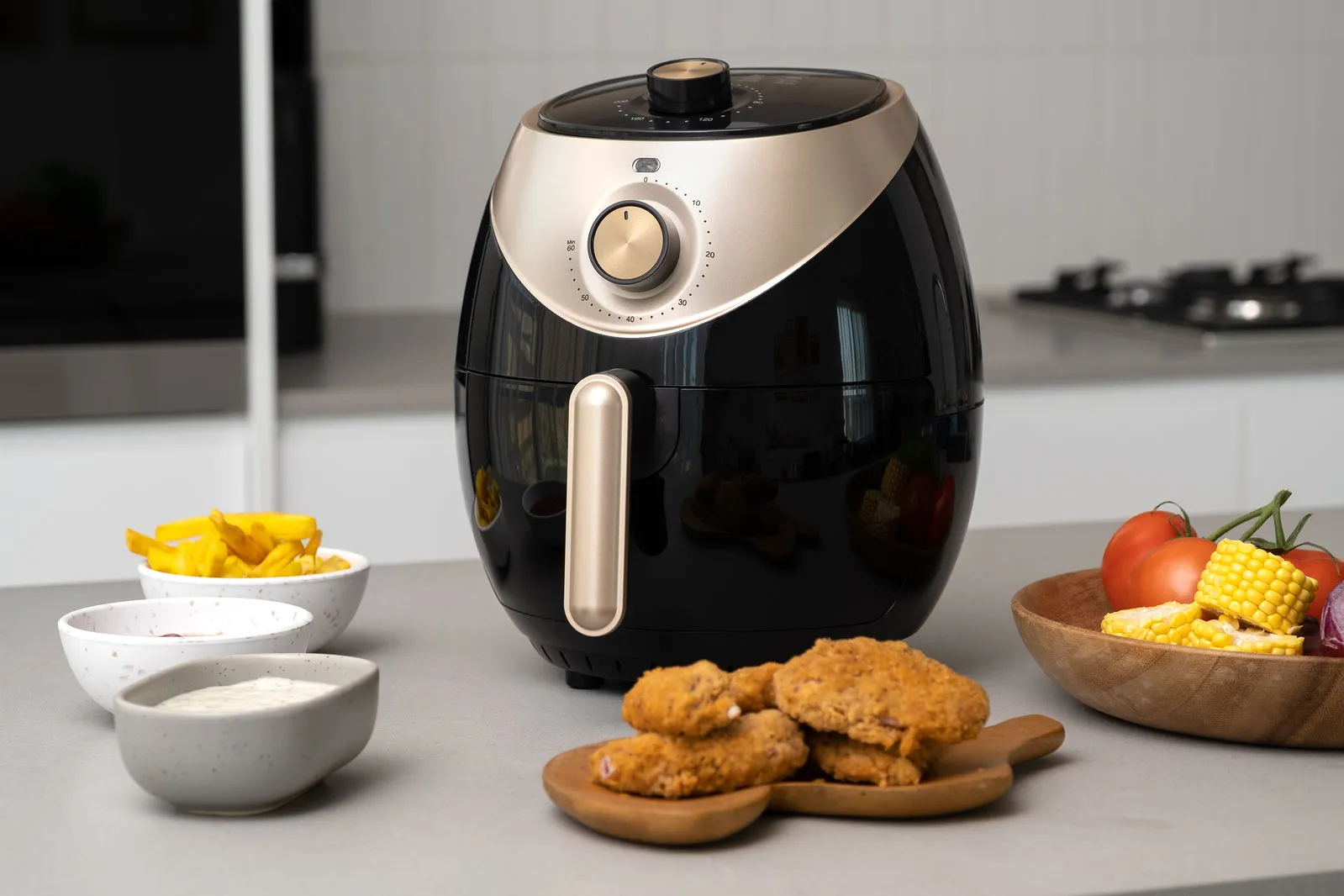 3.5L Air Fryer Cooking Oven | Black/Gold | With Timer | Efficient & Stylish