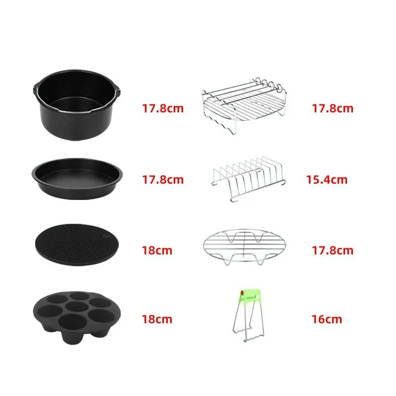 7 Air Fryer Baking Set 12 Pcs Stainless Steel Accessories