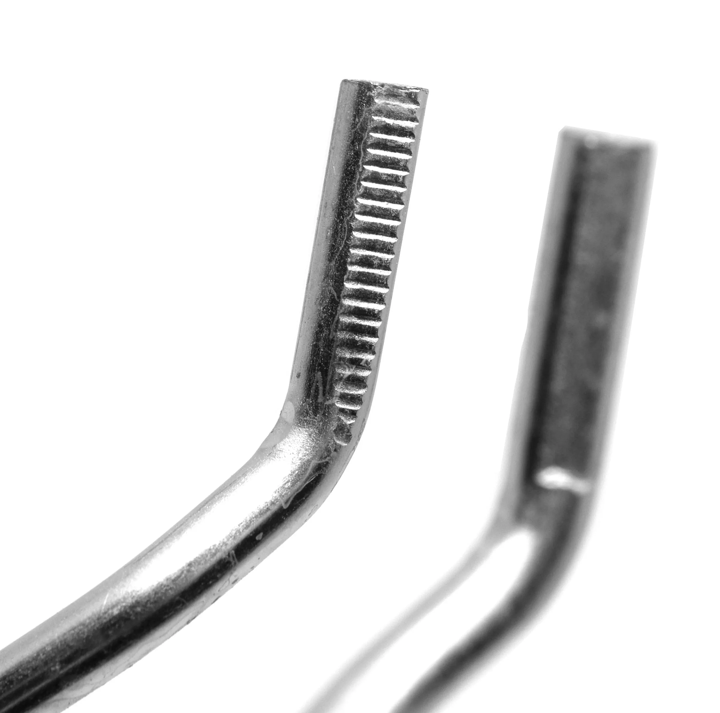 Crucible Tongs with Bow- Straight, Serrated Tips - Metal - 9.5" long - Eisco Labs