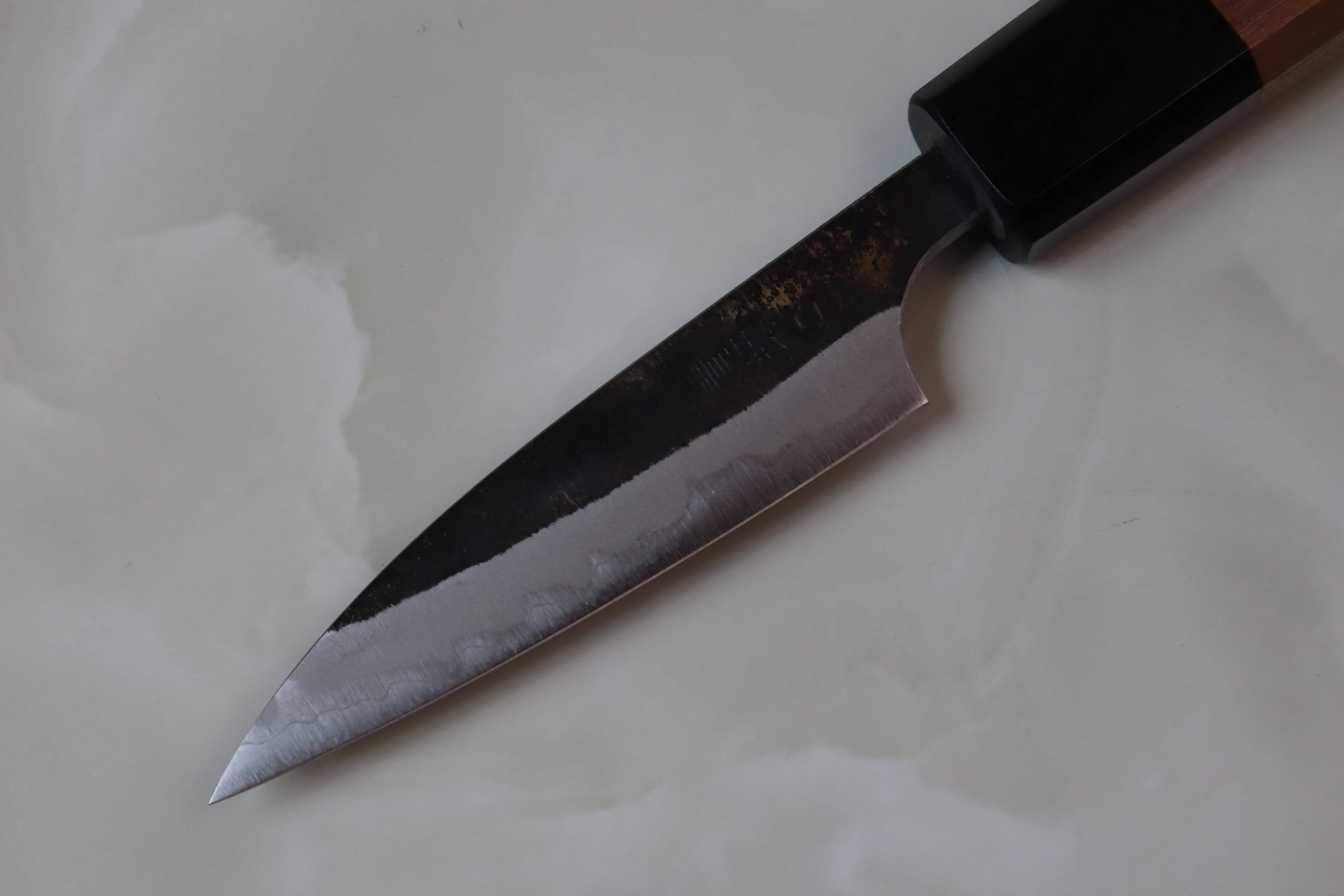 Fu-Rin-Ka-Zan Aogami Super Kurouchi Series FAB-1PW Wa Paring 85mm (3.3 inch, Octagon Shaped Walnut-Wood Handle)
