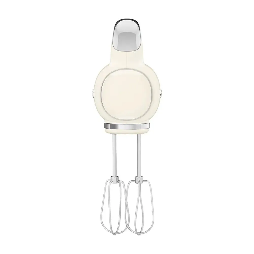 Smeg HMF01CRUK 50's Style Lightweight Electric Hand Mixer, Includes 2 Dough Hooks, 2 Optimus Whisks and 2 Wire Whisks - Cream