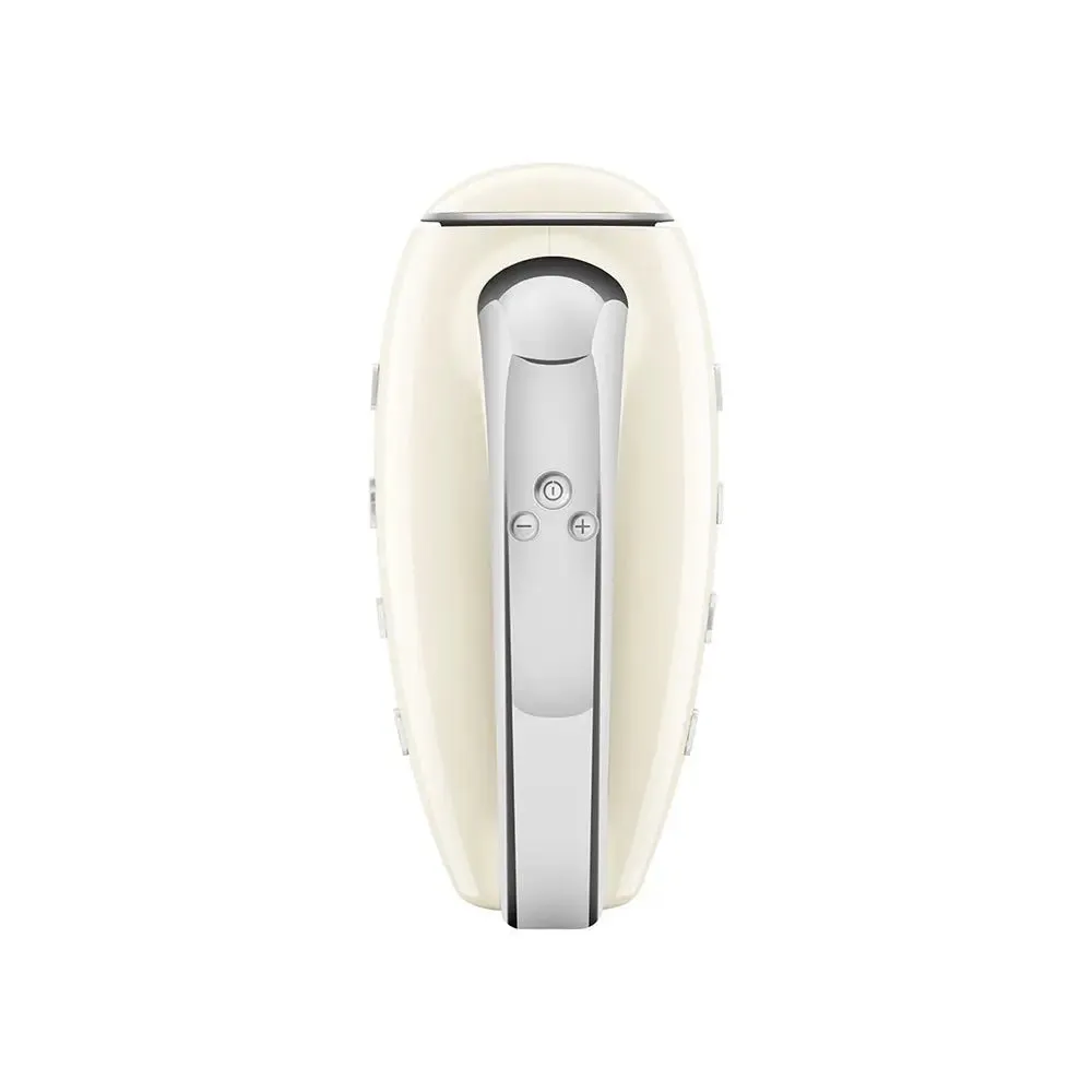 Smeg HMF01CRUK 50's Style Lightweight Electric Hand Mixer, Includes 2 Dough Hooks, 2 Optimus Whisks and 2 Wire Whisks - Cream