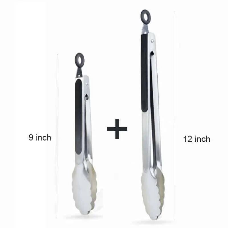 Stainless Steel BBQ Tongs with Soft Handle
