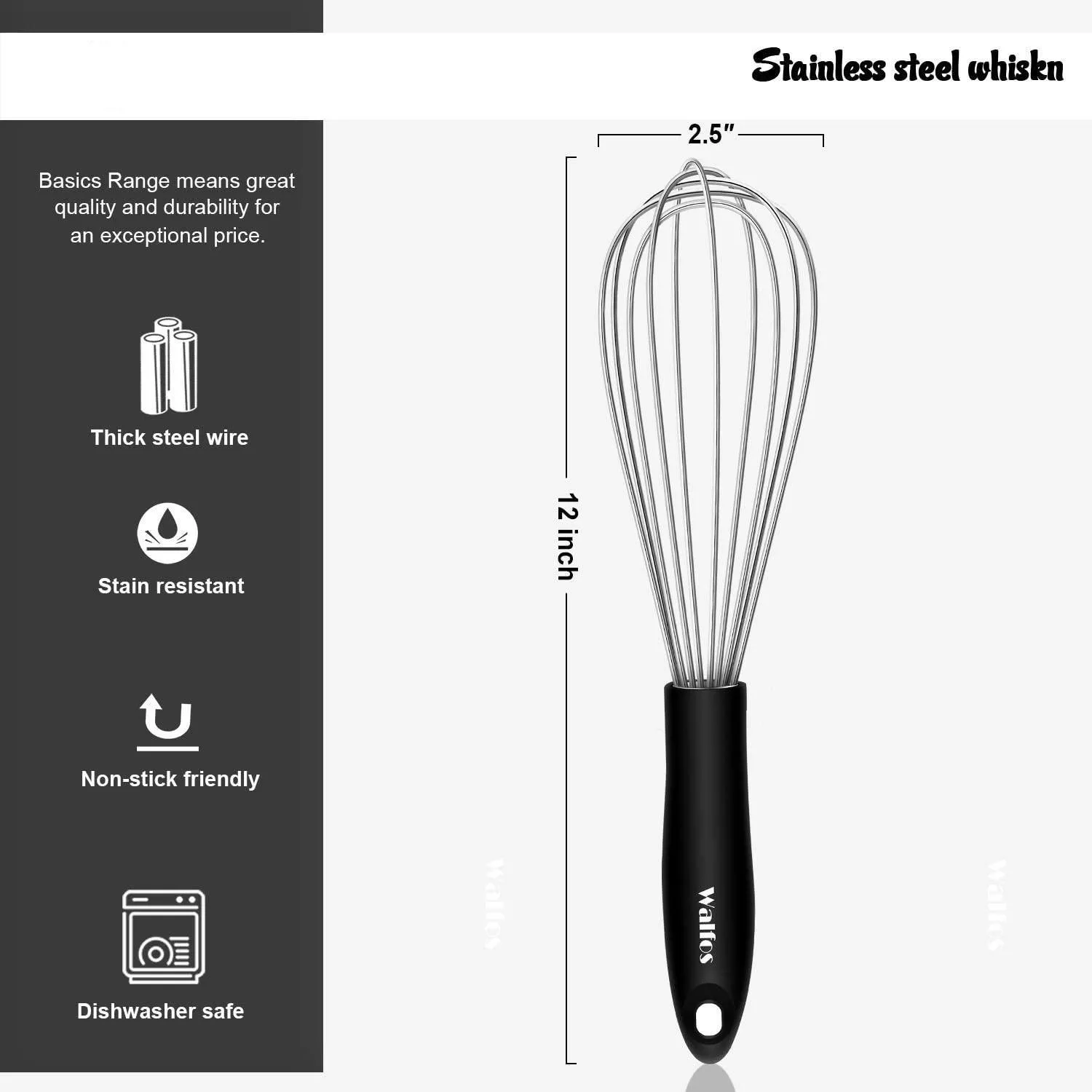 Stainless Steel Wire Manual Whisks 3 pcs Set