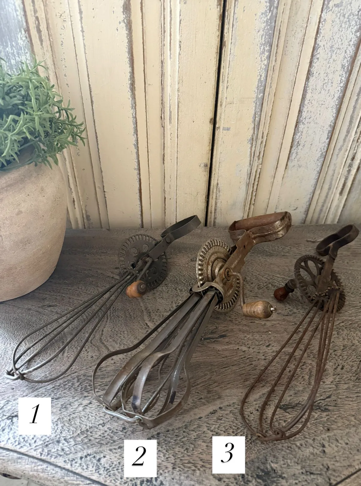 Vintage French Hand Whisk