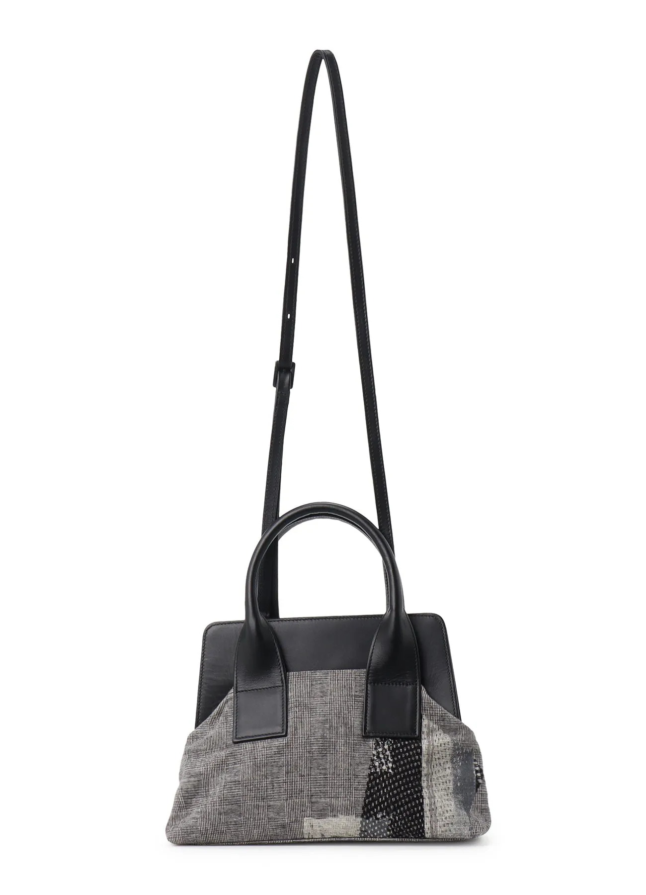 Y'S COLLAGE PRINT METAL CLASP BAG M